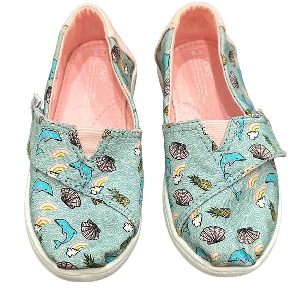 Toms Summer Ocean Slip Ons Toddler Size 9 - Picture 2 of 6